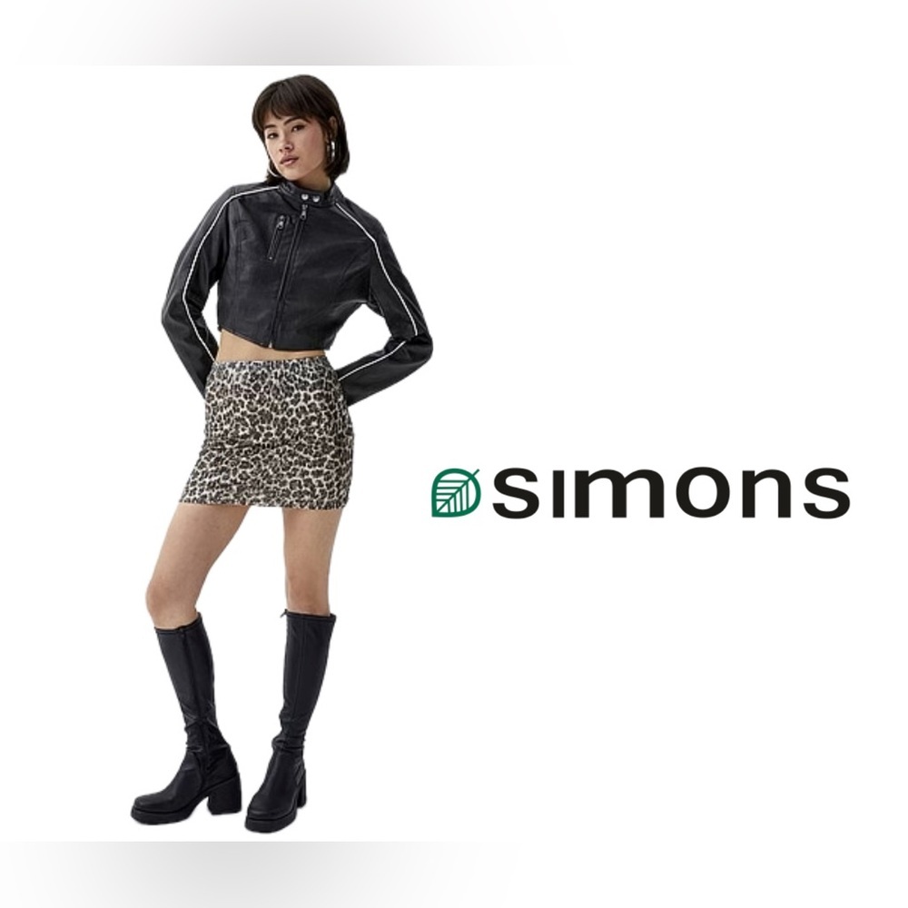 Simons Twik Leopard Print Mini Skirt Size XS